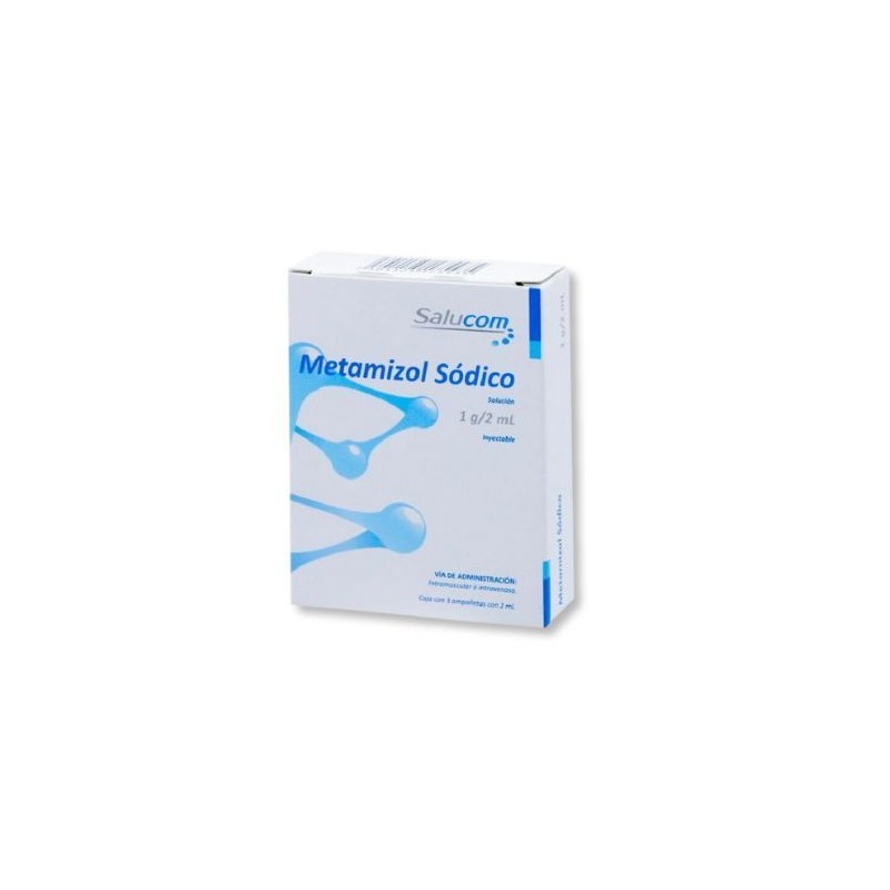 METAMIZOL SODICO 1 g/2 ml, 3 amp, SALUCOM